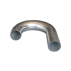 3" J-Bend Aluminum Pipe, Mandrel Bent Polished, 2.0mm Thick Tube, 18" Length