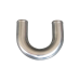 2" U-Bend Universal Aluminum Pipe, Mandrel Bent Polished, 2.0mm Thick Tube, 18" Length