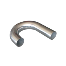 2.25" J-Bend Aluminum Pipe, Mandrel Bent Polished, 2.0mm Thick Tube, 18" Length