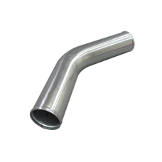 4" Aluminum Pipe 45 Degree Bend, Polished, Mandrel Bent, 3.0mm Thick, 24" Length