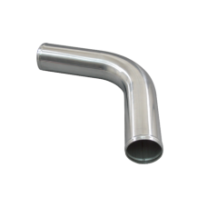 4" Aluminum Pipe 75 Degree Bend, Polished, Mandrel Bent, 3.0mm Thick, 24" Length