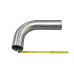 4" Aluminum Pipe 90 Degree L Bend, Polished, Mandrel Bent, 3.0mm Thick, 24" Length