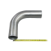 4" Aluminum Pipe 90 Degree Bend, Polished, Mandrel Bent, 3.0mm Thick, 24" Length