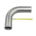 4" Aluminum Pipe 90 Degree Bend, Polished, Mandrel Bent, 3.0mm Thick, 24" Length