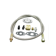 37" Oil Inlet Feed Line Kit Braided For T3 T4 T04E T70 GT35 Turbo