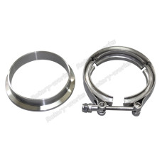 3.5" V-Band Clamp + 3.5" I.D. Flange , 304 Stainless Steel , CNC Billet Flange