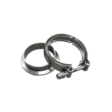 2.5" V-Band Clamp + 2.5" I.D. Flange , 304 Stainless Steel , CNC Billet Flange