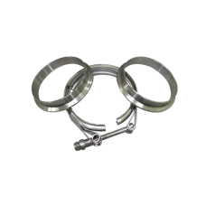 4" V-Band Clamp + 4" Downpipe Flange (2 Flanges), Stainless Steel, CNC Machined Flange